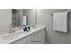 Well-lit bathroom featuring a double vanity, bright mirror, and modern decor for a fresh, clean aesthetic at 73 Merle Dr, Wendell, NC 27591