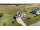 Overhead shot of a well-manicured lawn, traditional home, and lush landscaping at 124 Brookstone Way, Angier, NC 27501