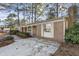 The property is brick with a brick chimney and covered walkway on the left side at 2201 Knollwood Dr, Sanford, NC 27330