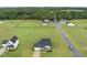 Aeral view of a rural home and neighborhood, showing lots of green space at 251 Olde Pl, Zebulon, NC 27597