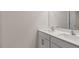 Bathroom showcasing double sinks with a white countertop and cabinetry at 281 Hanging Elm Ln, Fuquay Varina, NC 27526