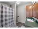 Clean bathroom featuring a vanity with sink, toilet, and shower with curtain at 341 Acorn Ct, Rougemont, NC 27572
