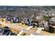 Overhead aerial view displaying a well-manicured neighborhood with the featured home centered at 5025 Fanyon Way, Raleigh, NC 27612
