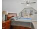 Cozy bedroom features a ceiling fan, and a window providing lots of natural light at 5300 Grand Gate Dr, Raleigh, NC 27613