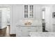 Kitchen with marble countertops, custom cabinets, and modern appliances at 543 Guilford Cir, Raleigh, NC 27608