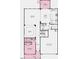 First floor plan showcasing the layout of the kitchen, dining area, gathering room, and two-car garage at 201 Hiddenite Pl, Holly Springs, NC 27540