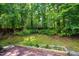 Spacious backyard with a private, wooded perimeter. Low maintenance ground cover at 2310 Woodbury Dr, Hillsborough, NC 27278