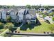 Aerial view of townhomes and condos in a residential neighborhood at 4137 Strendal Dr, Cary, NC 27519