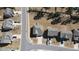 Overhead view of a residential area, highlighting the layout of homes along the street at 5 Misty Grove Trl, Franklinton, NC 27525