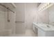 Bathroom with a stand up shower and a double sink vanity at 7 Windsor Glen Dr, Durham, NC 27703