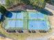 Aerial view of the community tennis and basketball courts at 7 Windsor Glen Dr, Durham, NC 27703