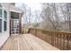 Outdoor deck space offers privacy and beautiful wooded views at 804 Long Meadows Rd, Chapel Hill, NC 27516