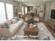 Bright living room with plush sofa, stylish decor, and an open layout at 9115 Nc 157, Rougemont, NC 27572