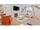 Comfortable living room with fireplace, TV, and stylish furnishings at 106 Capanne Ct, Clayton, NC 27527