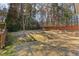 Spacious backyard with a wooden fence and mature trees at 23 Juliette Dr, Durham, NC 27713