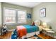 Bright bedroom featuring playful decor, natural light, and stylish furnishings creates a welcoming and cheerful space at 2511 State St, Durham, NC 27704