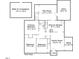 Detailed first-floor plan showcasing the layout of the bedrooms, kitchen, flex room, and living spaces at 2511 State St, Durham, NC 27704