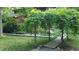 Wooden walkway leading to the home featuring privacy landscaping and a natural setting at 279 Box Turtle Trl, Chapel Hill, NC 27516
