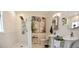 Bright bathroom featuring dual sinks and a stylish shower at 290 Silver Creek Dr, Clayton, NC 27520