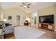 Bright and airy living room with a vaulted ceiling and hardwood flooring at 290 Silver Creek Dr, Clayton, NC 27520