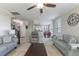 A bright living room with comfortable seating and an open layout, perfect for Gathering gatherings at 319 Brinkley Cir, Mebane, NC 27302
