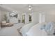 Spacious bedroom with white dresser, light walls, and television at 3408 Dropseed Dr, Apex, NC 27502
