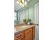 Elegant bathroom vanity with granite countertop, wood cabinetry, and a decorative plant at 363 Rolling Meadows Ln, Chapel Hill, NC 27517
