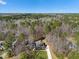 An aerial view shows a single-Gathering home surrounded by a lush green forest, a picture of peaceful seclusion at 3659 Brooks Bnd, Franklinton, NC 27525