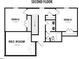 Second floor plan featuring two bedrooms, a rec room, and a full bathroom at 394 Springtooth Dr, Zebulon, NC 27597