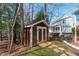 Well maintained storage shed in the backyard at 4228 Bibleway Ct, Holly Springs, NC 27540