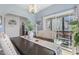 Dining area featuring table setting and access to the outdoor patio at 55 Oak Leaf Dr, Lillington, NC 27546