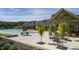 Beautiful poolside area with tables and chairs, perfect for enjoying a snack near the cool community pool at 710 Legacy Falls S S Dr, Chapel Hill, NC 27517