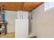 This basement has a partially finished shower stall with white walls at 7415 Old Oxford Rd, Bahama, NC 27503