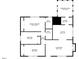 Floor plan showing primary bedroom, bedrooms, bathrooms, kitchen, living room, and screened porch at 7725 Longstreet Dr, Raleigh, NC 27615