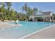 Community pool and seating area, with shade, for residents to enjoy at 823 Atticus Way, Durham, NC 27703