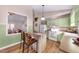 An open kitchen featuring an island with barstool seating at 1008 Torredge Rd, Durham, NC 27712