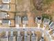 Bird's eye view of the neighborhood, showcasing landscaping, rooflines, and street layout at 1026 Janiskee Rd, Durham, NC 27703