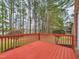 A full view of the red-painted wooden deck at 1201 Clematis St, Knightdale, NC 27545