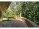 Relaxing on the back deck surrounded by the serenity of towering green trees at 1224 Manchester Dr, Raleigh, NC 27609