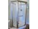 Bathroom features modern glass door shower with silver frame at 159 Valhalla Dr, Timberlake, NC 27583