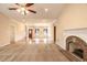 Cozy living room with fireplace, carpet, and a view of the entryway at 2504 Churchill Dr, Burlington, NC 27215