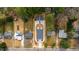 Aerial view of new construction homes with modern designs, showcasing their layout and surroundings at 2728 Milburnie Rd, Raleigh, NC 27610