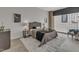Calm main bedroom features a comfortable bed, soft lighting, and modern accent wall at 319 Fayetteville St # 509, Raleigh, NC 27601