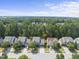 An aerial shot of the neighborhood homes surrounded by lush green trees and vegetation at 3621 Colby Chase Dr, Apex, NC 27539