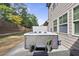 Outdoor hot tub situated on a concrete patio outside of the home at 3621 Colby Chase Dr, Apex, NC 27539