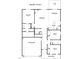 First floor floor plan, with dimensions, includes 3 bedrooms, 2-car garage, kitchen, living room and patio at 37 Mossman Ct, Zebulon, NC 27597