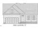Detailed architectural drawing showcasing the front elevation of the home with garage and covered entry at 37 Mossman Ct, Zebulon, NC 27597