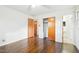 Bedroom featuring hardwood floors and a ceiling fan at 3719 Hermine St, Durham, NC 27705