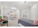 Bright bedroom featuring comfortable beds, modern décor, and ample natural light through large windows at 3800 Cross Timber Ln, Raleigh, NC 27603
