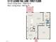 First floor plan showing kitchen, living room, dining area, and garage at 5112 Lizard Tail Ln, Raleigh, NC 27603